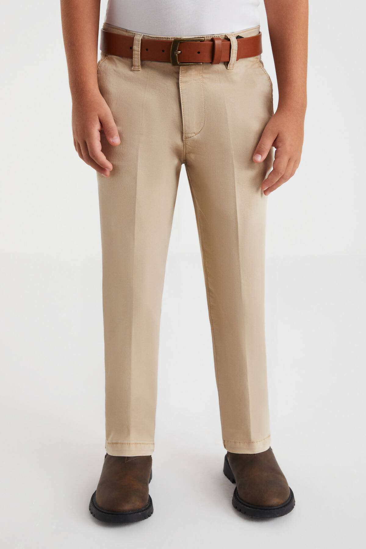 Pamuklu Camel Chino Çocuk Pantolon