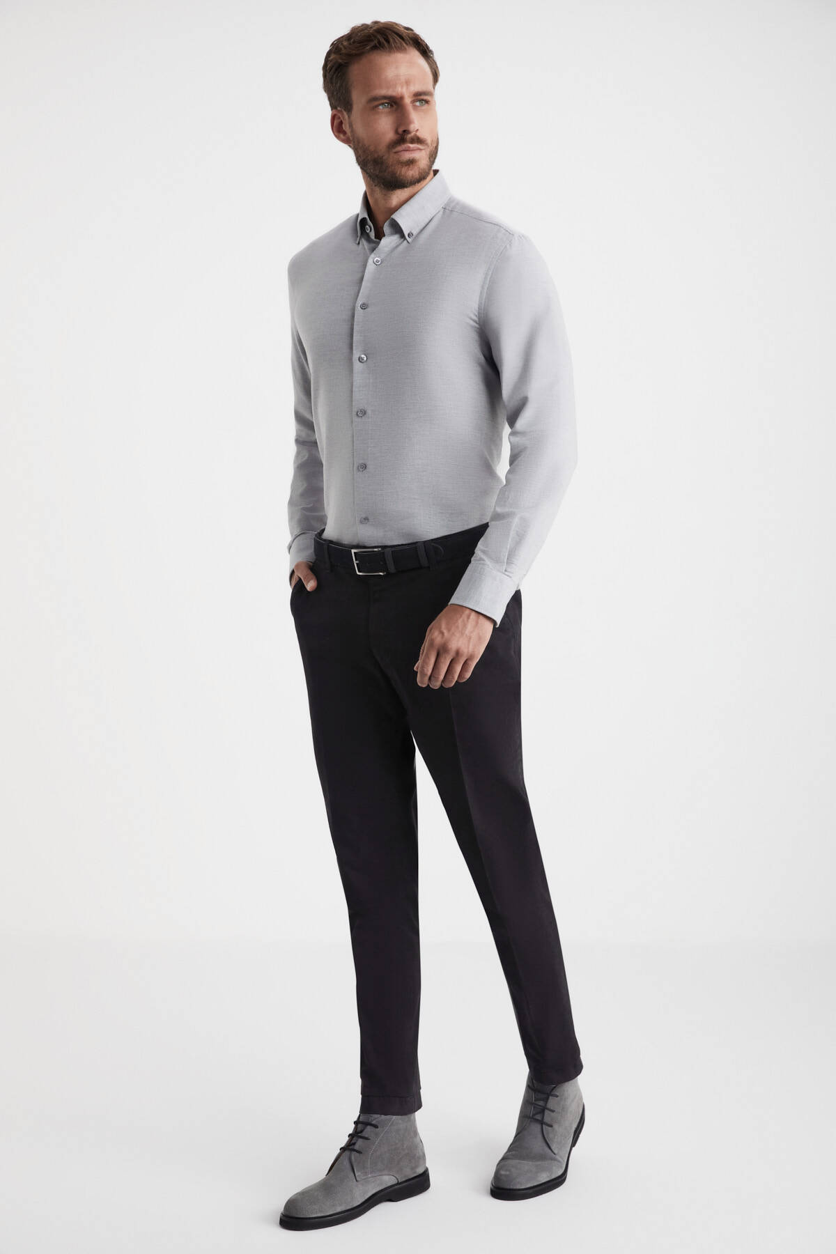 Pamuklu Siyah Regular Fit Chino Pantolon