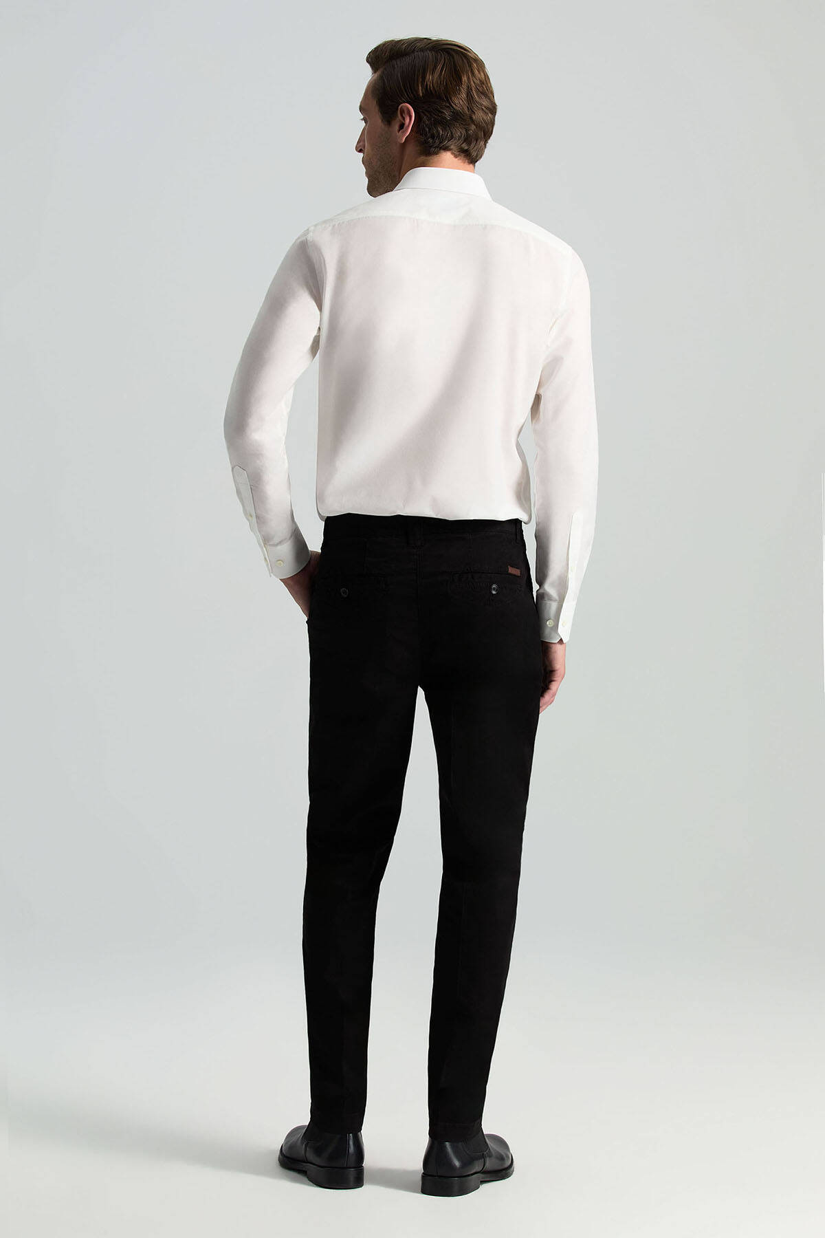 Pamuklu Siyah Regular Fit Chino Pantolon