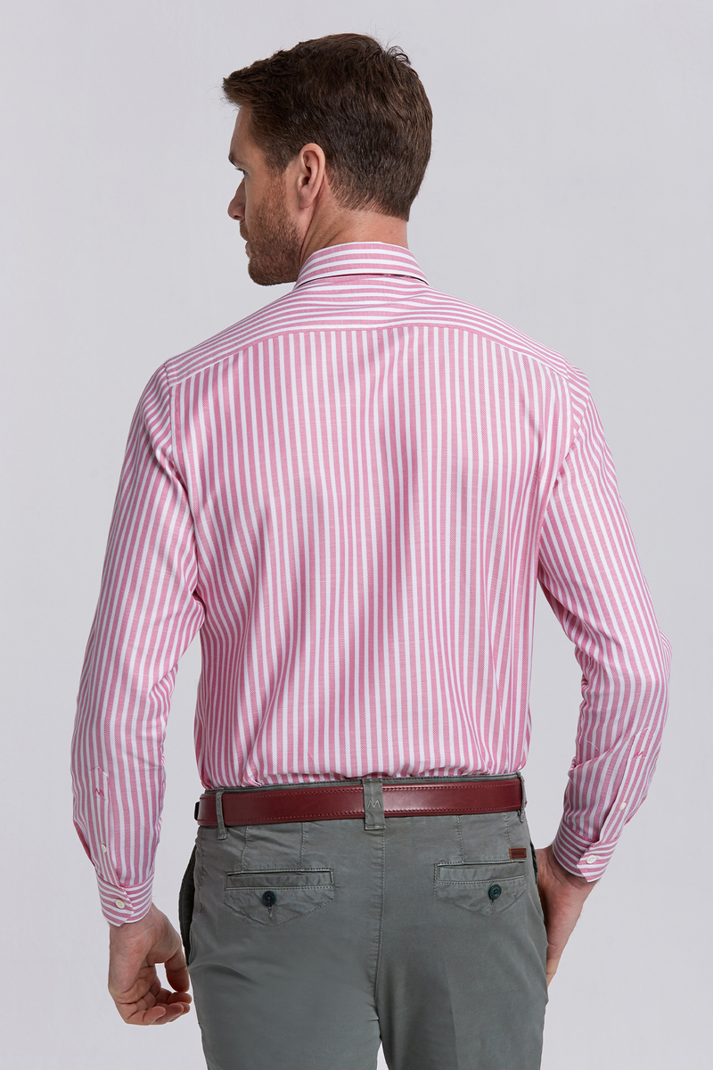 Hemington Pembe Çizgili Saf Pamuk Business Gömlek. 3 Hemington Pembe Çizgili Saf Pamuk Business Gömlek. 3