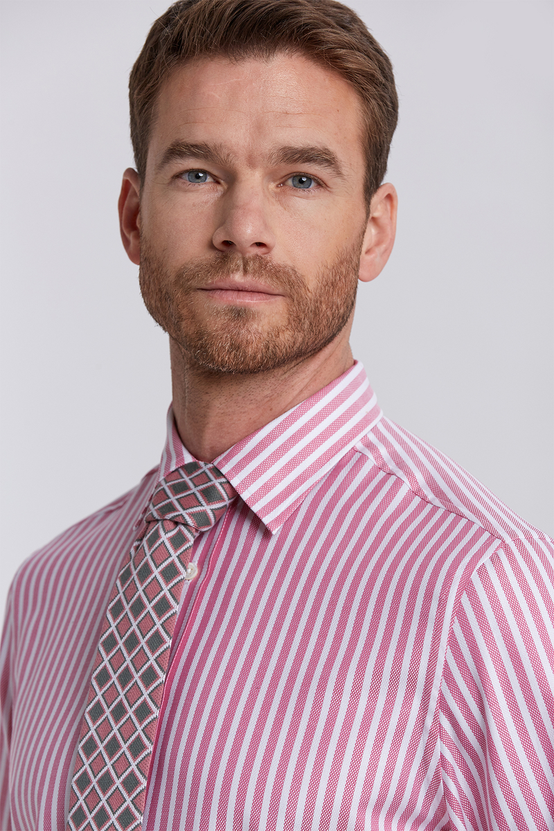 Hemington Pembe Çizgili Saf Pamuk Business Gömlek. 6 Hemington Pembe Çizgili Saf Pamuk Business Gömlek. 6
