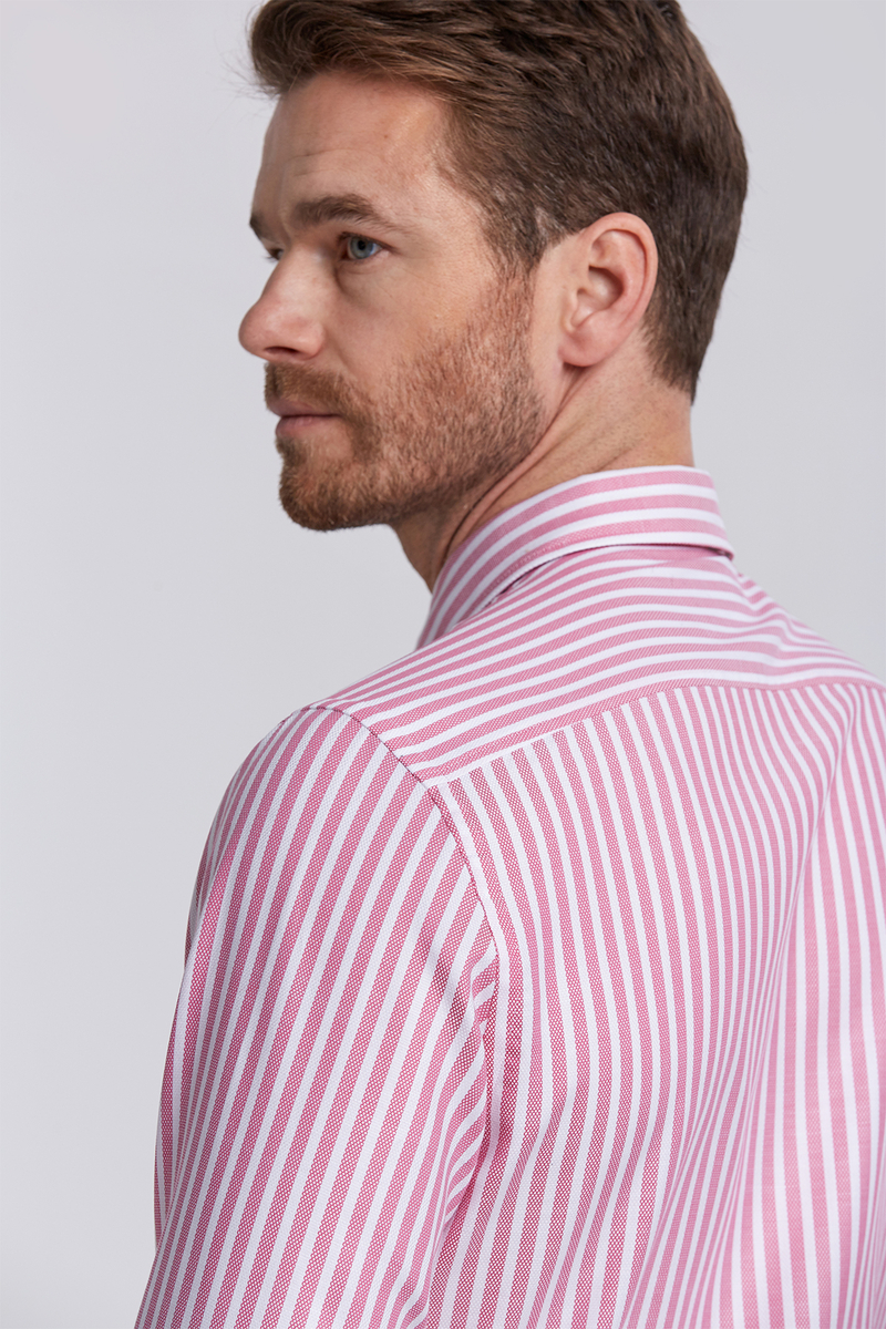 Hemington Pembe Çizgili Saf Pamuk Business Gömlek. 7 Hemington Pembe Çizgili Saf Pamuk Business Gömlek. 7