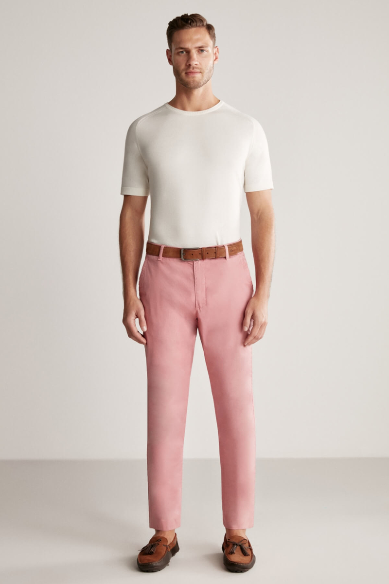 Hemington Pembe Yazlık Chino Pantolon. 2