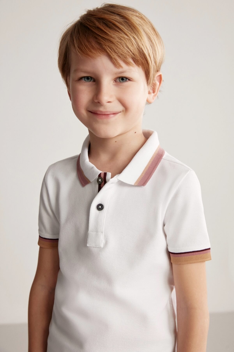 Hemington Pike Pamuk Beyaz Çocuk Polo T-Shirt. 1