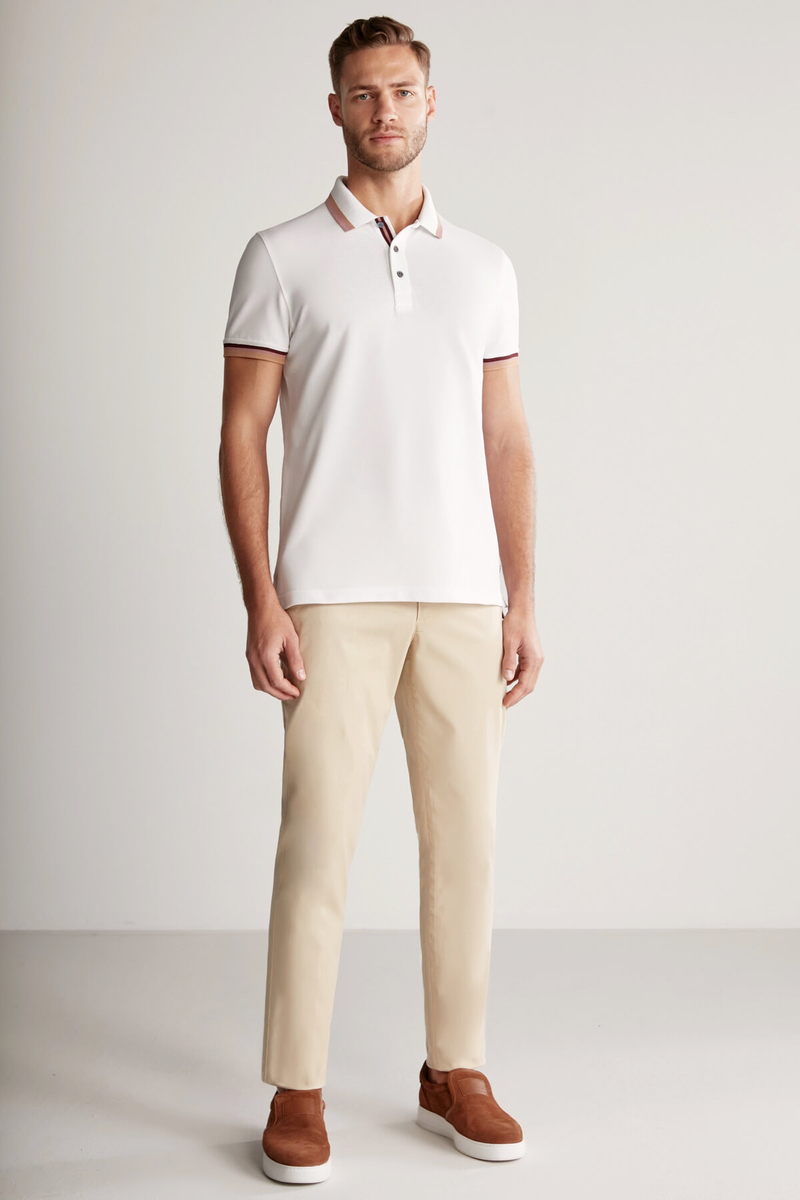 Hemington Pike Pamuk Beyaz Polo T-Shirt. 3