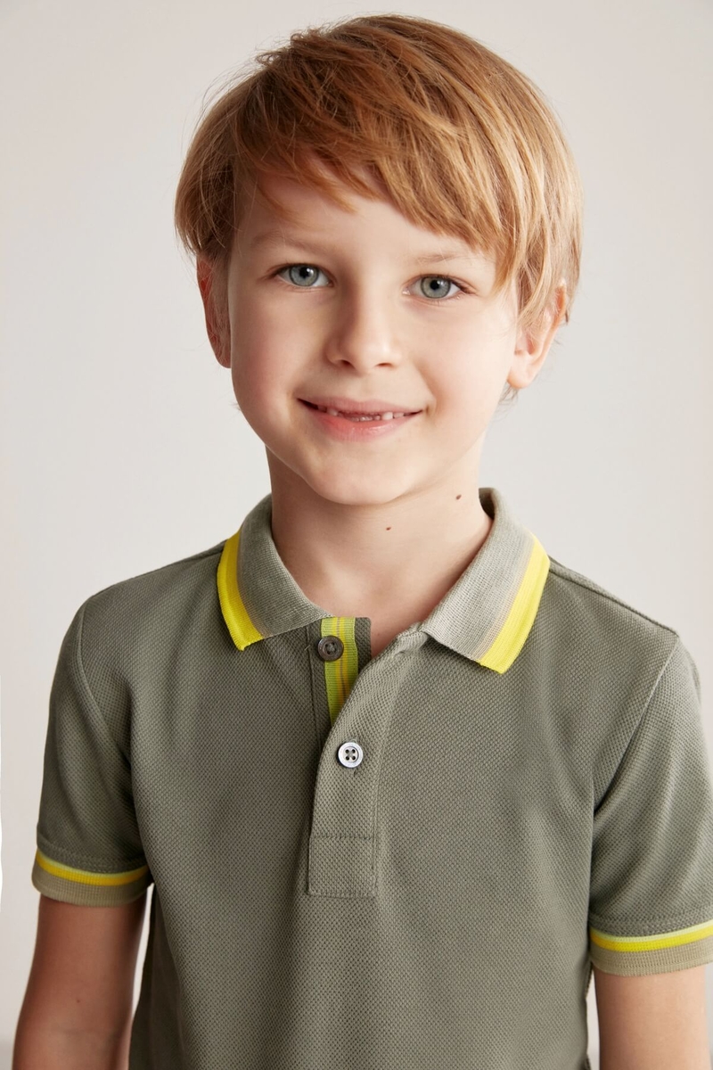 Hemington Pike Pamuk Haki Çocuk Polo T-Shirt. 1