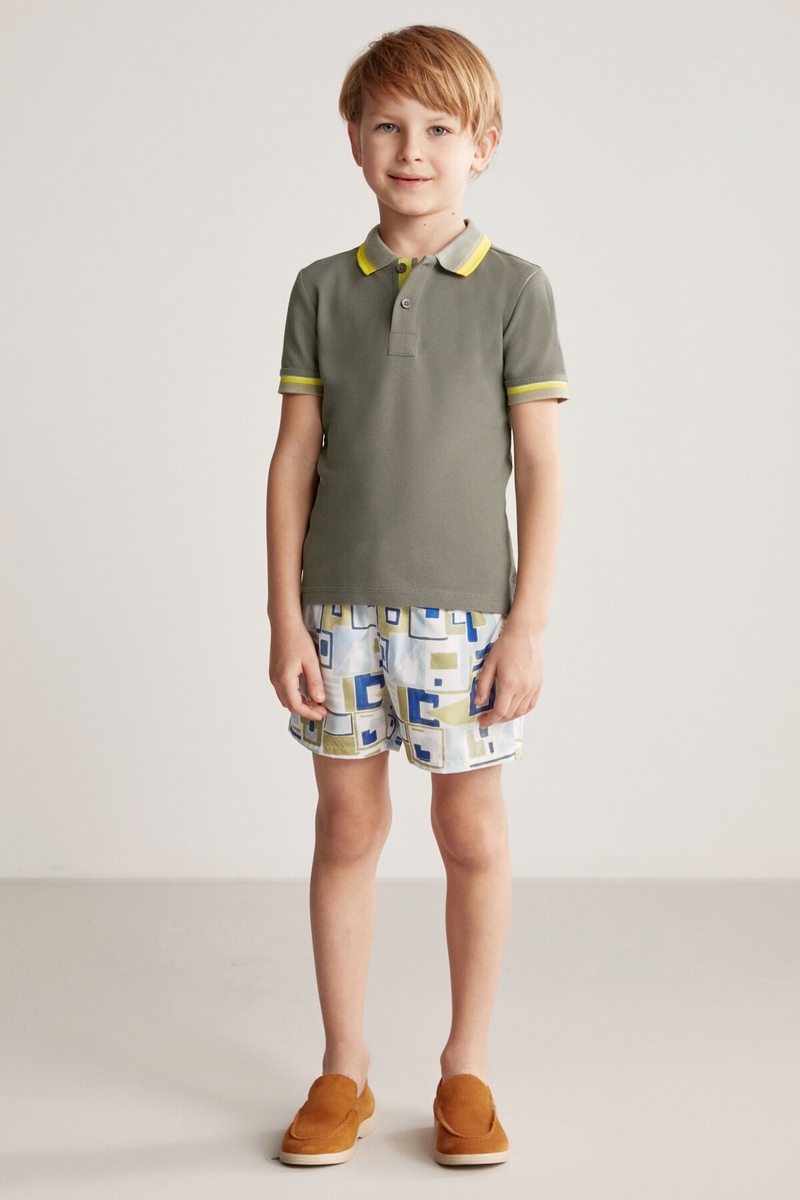 Hemington Pike Pamuk Haki Çocuk Polo T-Shirt. 2