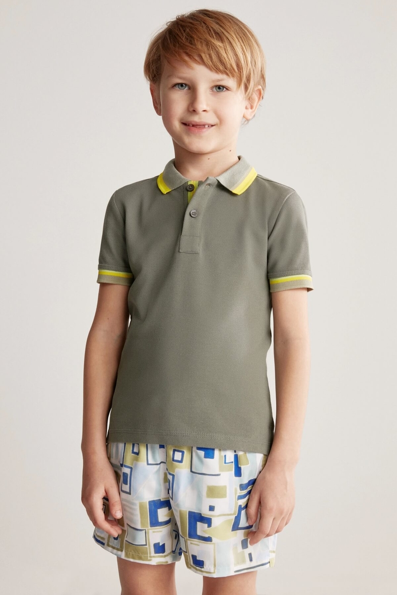 Hemington Pike Pamuk Haki Çocuk Polo T-Shirt. 4