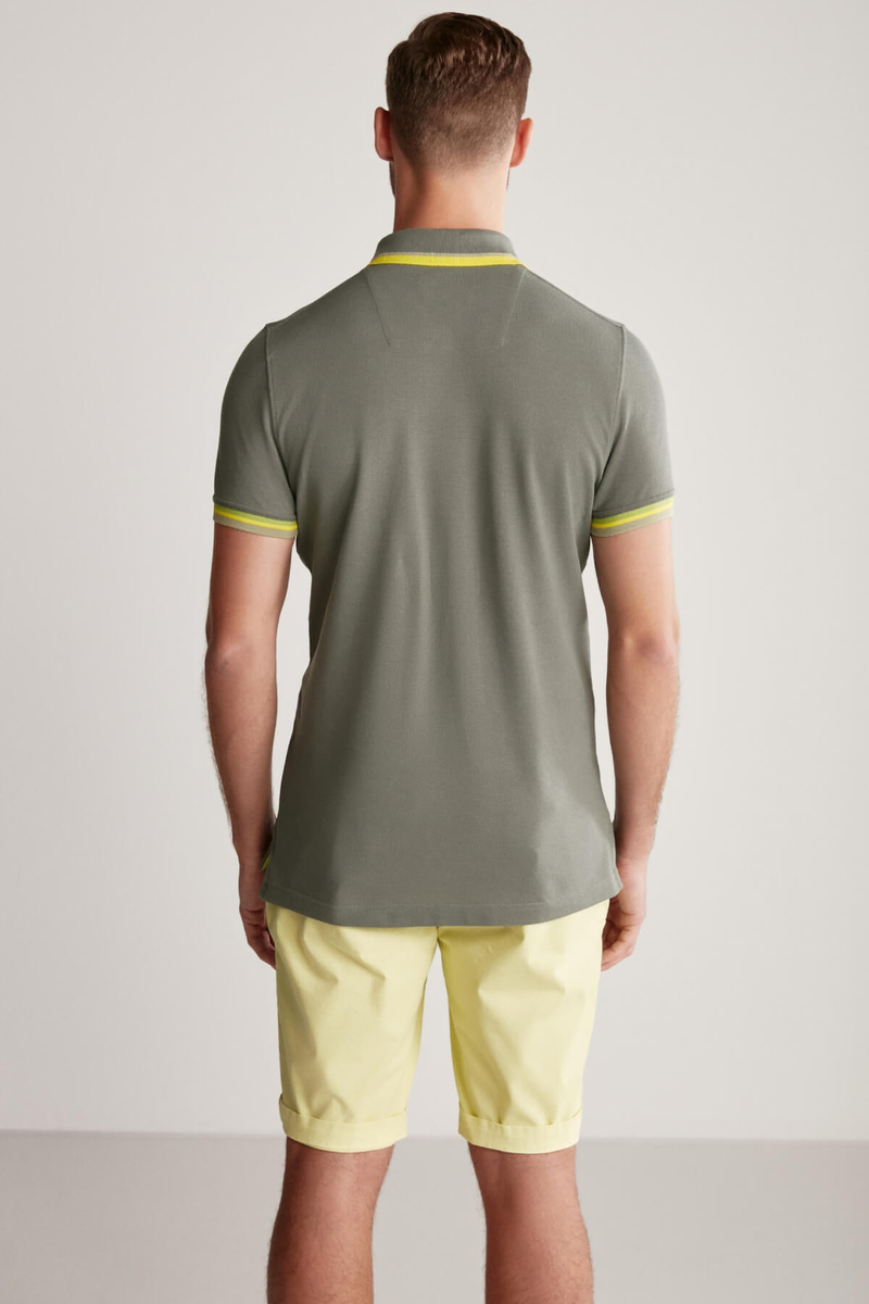 Hemington Pike Pamuk Haki Polo T-Shirt. 6