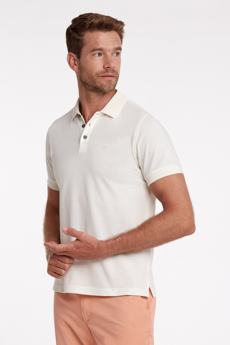 Hemington Pike Pamuk Kırık Beyaz Polo T-Shirt. 3