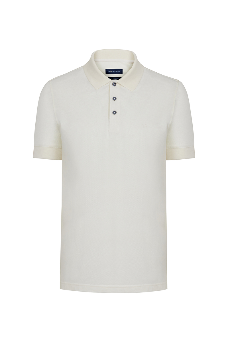 Hemington Pike Pamuk Kırık Beyaz Polo T-Shirt. 7
