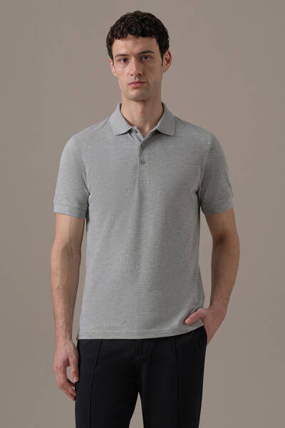 Polo Yaka Açık Gri T-Shirt - Hemington