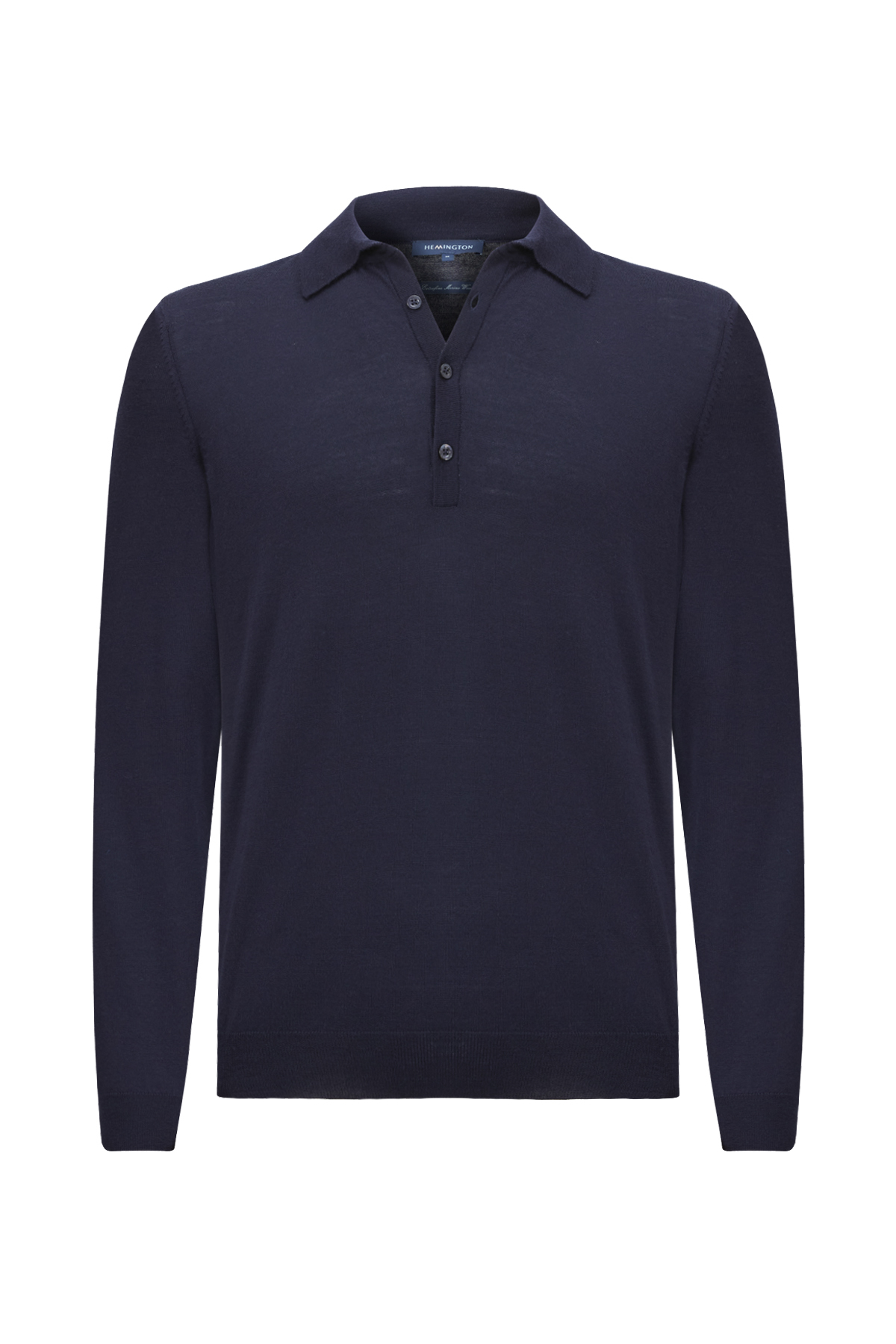 Polo Yaka Lacivert Merino Yün Triko