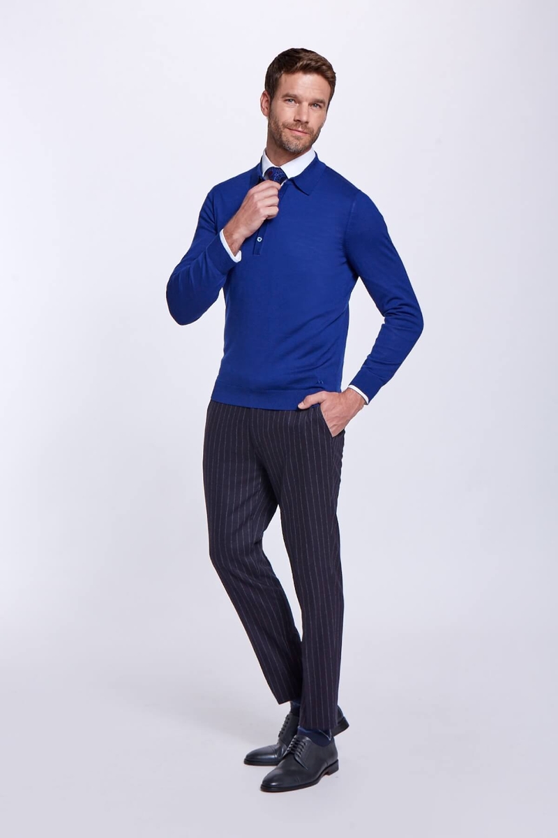 Hemington Polo Yaka Merino Yün Koyu Mavi Triko. 2 Hemington Polo Yaka Merino Yün Koyu Mavi Triko. 2