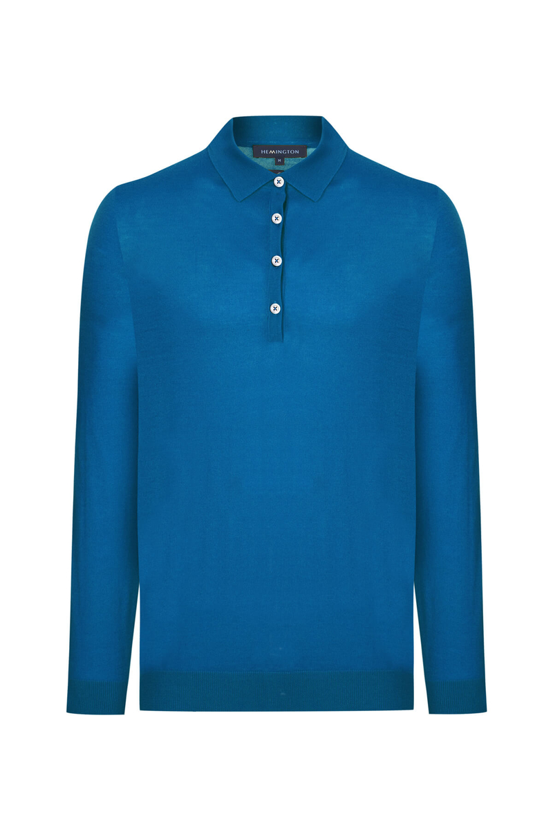 Hemington Polo Yaka Merino Yün Petrol Yeşili Triko. 8 Hemington Polo Yaka Merino Yün Petrol Yeşili Triko. 8