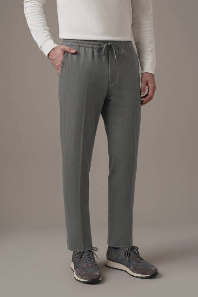 Relax Fit Bağcıklı Antrasit Chino Pantolon