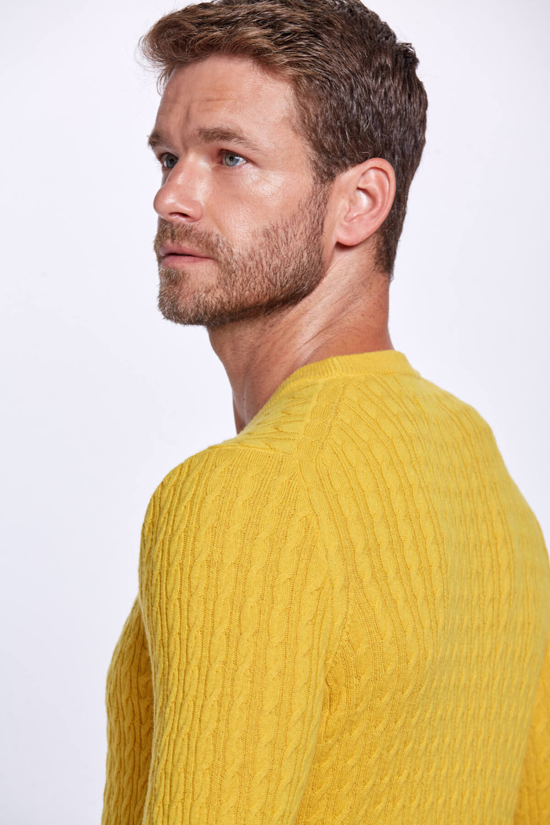 Hemington Saç Örgü Desen Lambswool Sarı Kazak. 5 Hemington Saç Örgü Desen Lambswool Sarı Kazak. 5