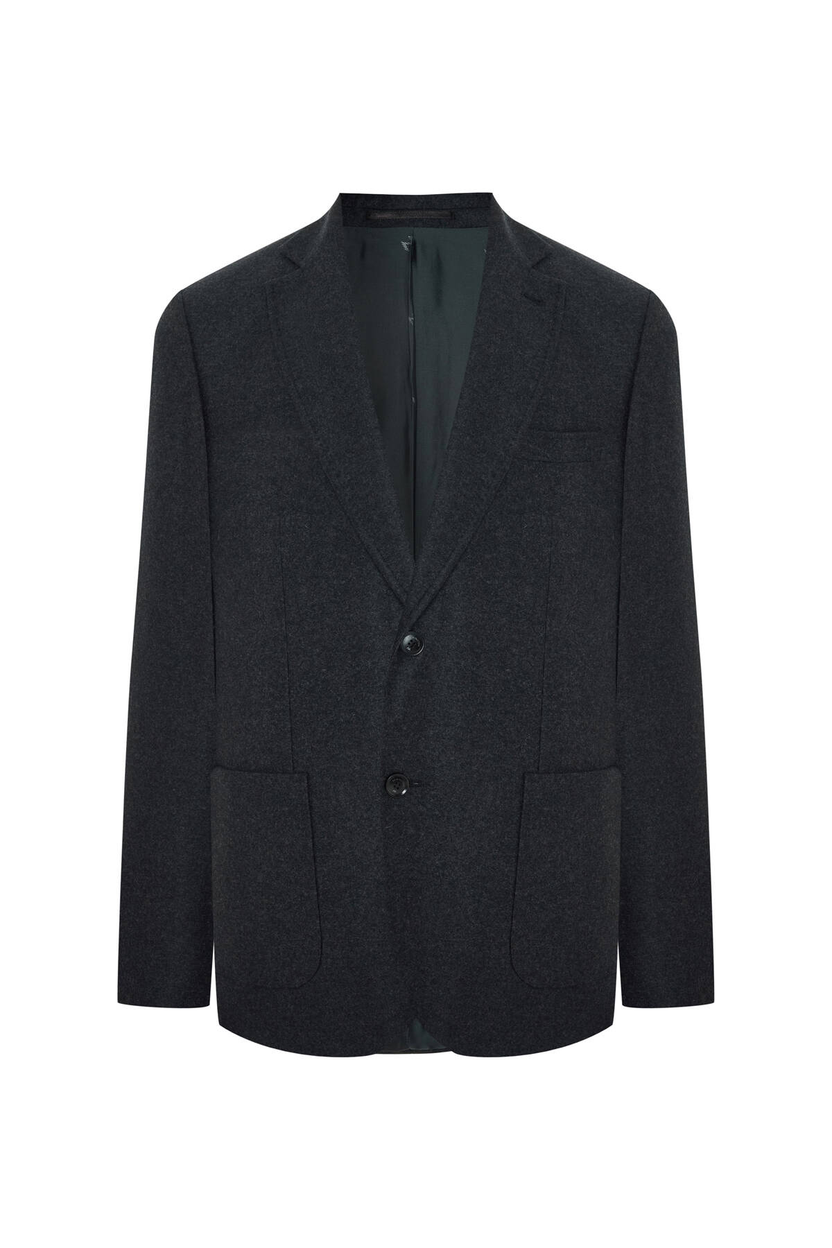Saf Kaşmir Antrasit Blazer Ceket
