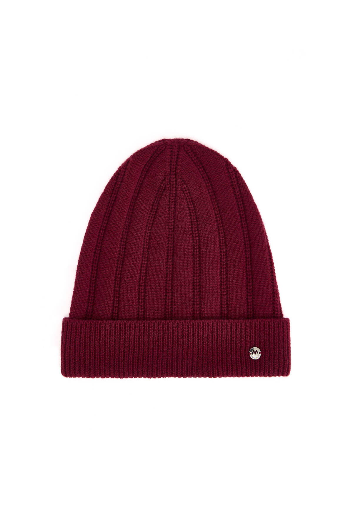 Saf Kaşmir Örgü Desenli Bordo Bere