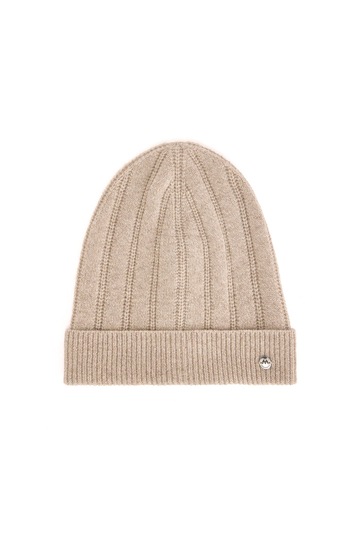 Saf Kaşmir Örgü Desenli Camel Bere