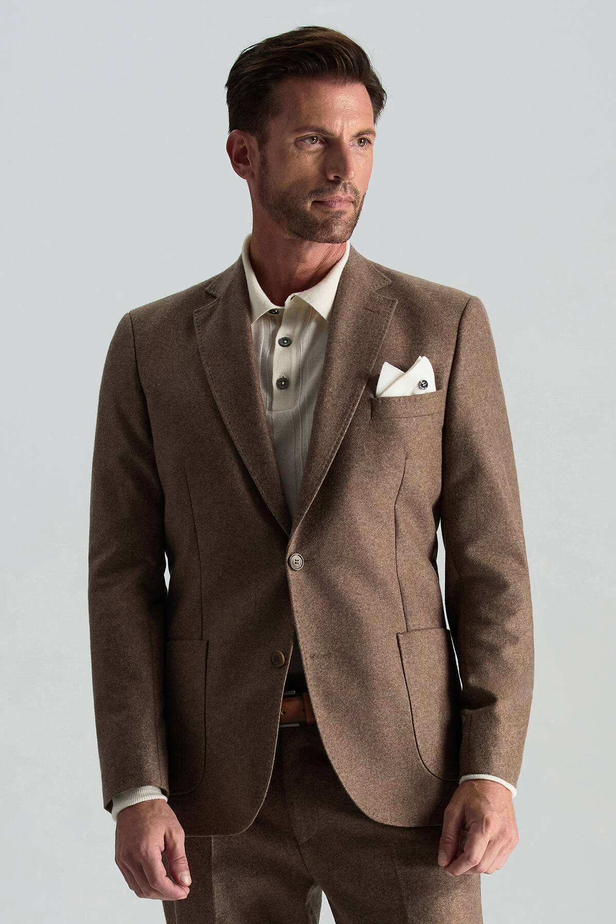 Saf Kaşmir Tütün Rengi Blazer Ceket