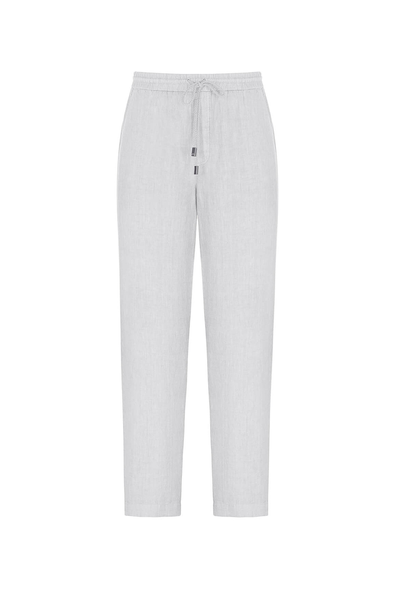 Hemington Saf Keten Bağcıklı Açık Gri Pantolon. 8 Hemington Saf Keten Bağcıklı Açık Gri Pantolon. 8