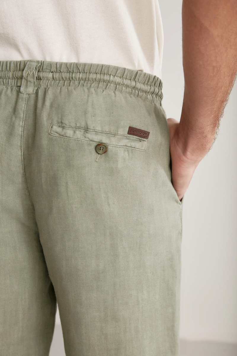 Hemington Saf Keten Bağcıklı Haki Pantolon. 7 Hemington Saf Keten Bağcıklı Haki Pantolon. 7