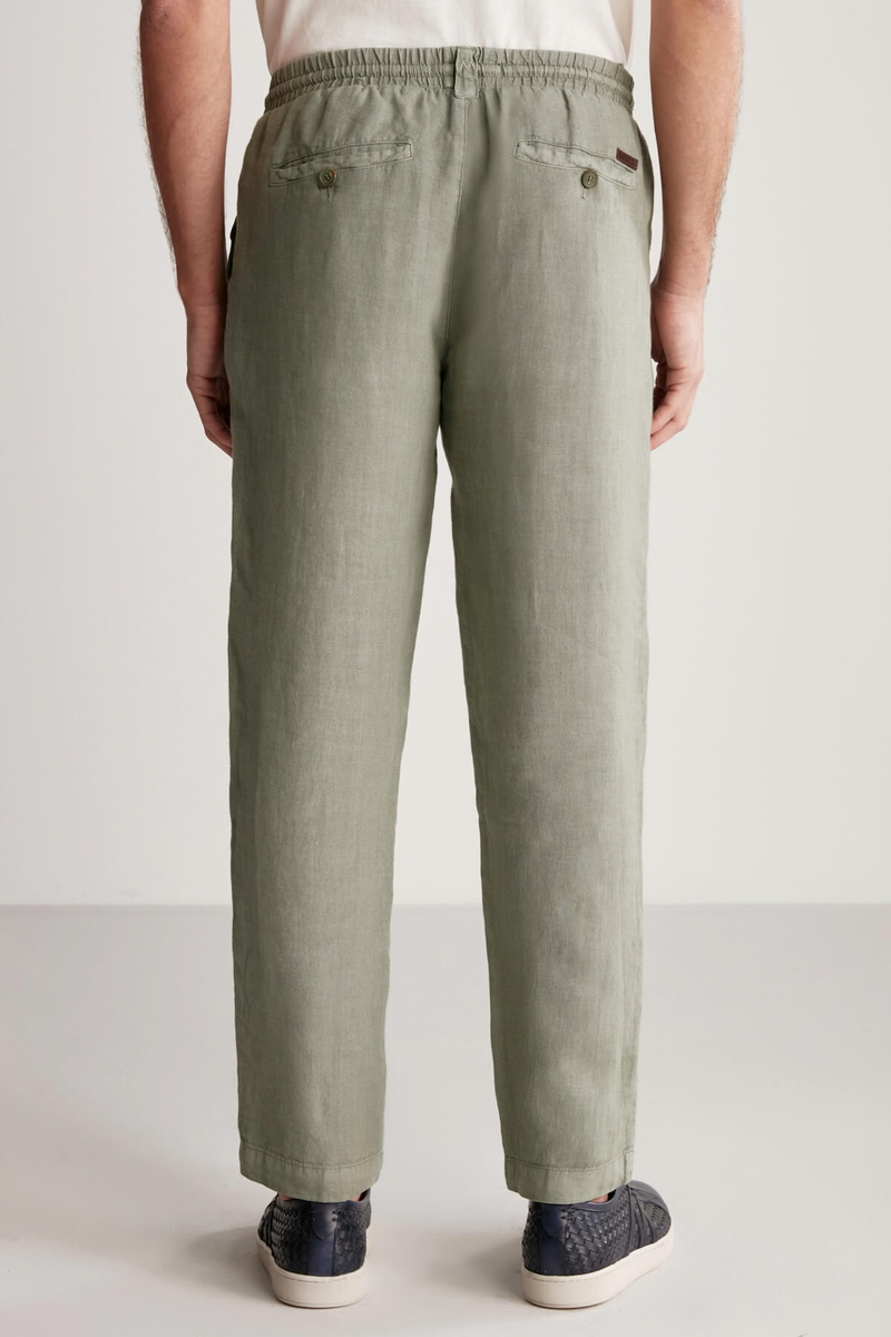 Hemington Saf Keten Bağcıklı Haki Pantolon. 6 Hemington Saf Keten Bağcıklı Haki Pantolon. 6