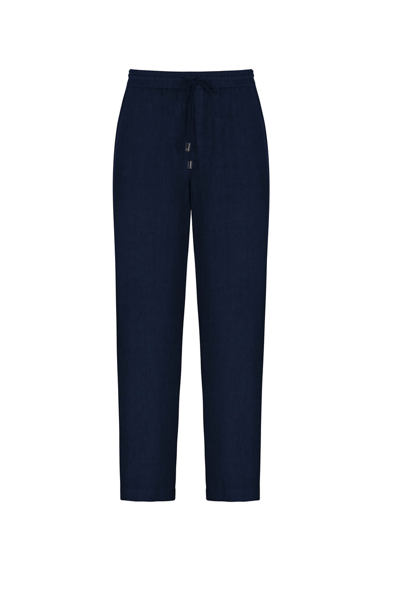 Hemington Saf Keten Bağcıklı Lacivert Pantolon. 8 Hemington Saf Keten Bağcıklı Lacivert Pantolon. 8