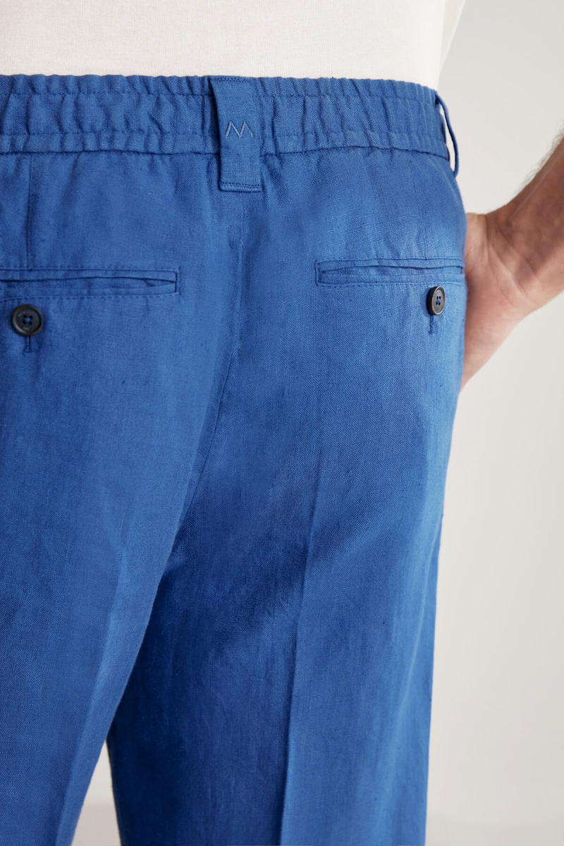 Hemington Saf Keten İndigo Pileli Pantolon. 7 Hemington Saf Keten İndigo Pileli Pantolon. 7