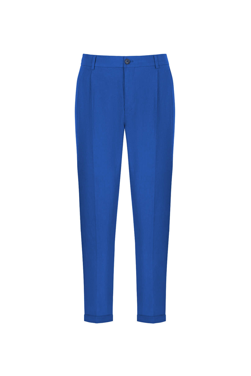 Hemington Saf Keten İndigo Pileli Pantolon. 8 Hemington Saf Keten İndigo Pileli Pantolon. 8