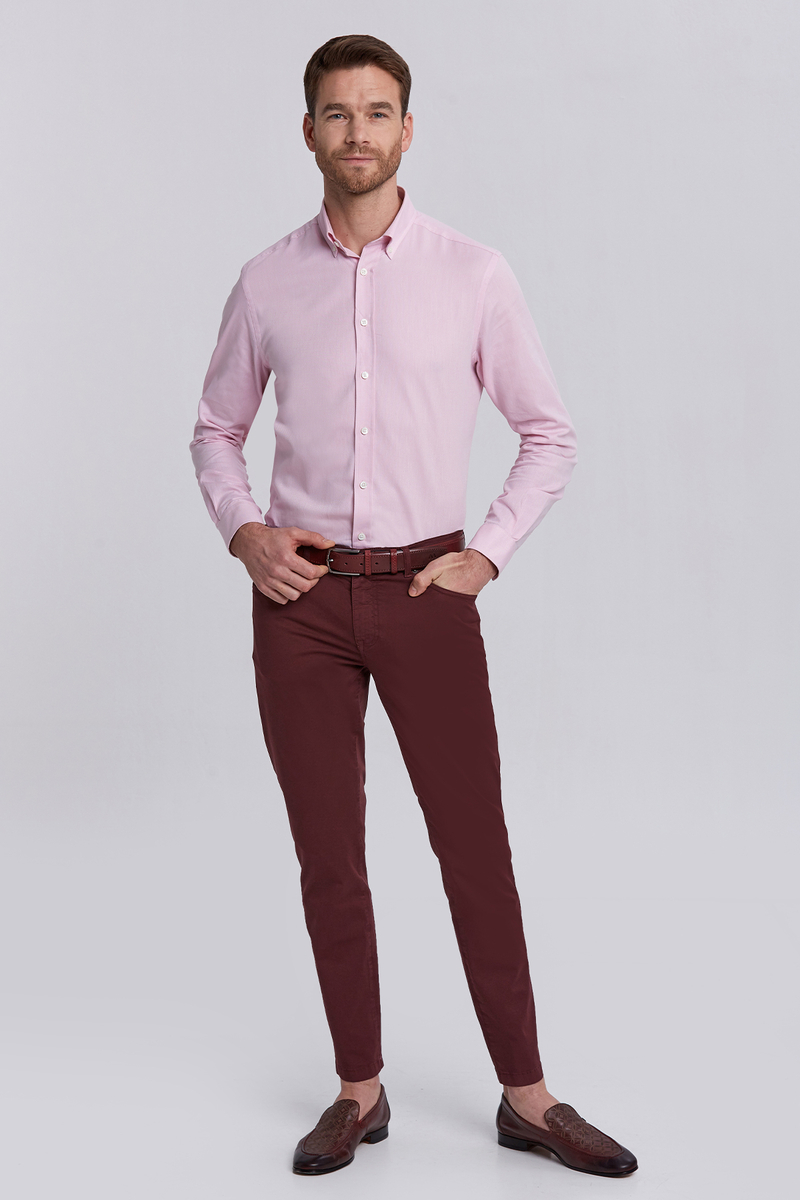 Hemington Saf Pamuk Pembe İnce Oxford Gömlek. 2 Hemington Saf Pamuk Pembe İnce Oxford Gömlek. 2