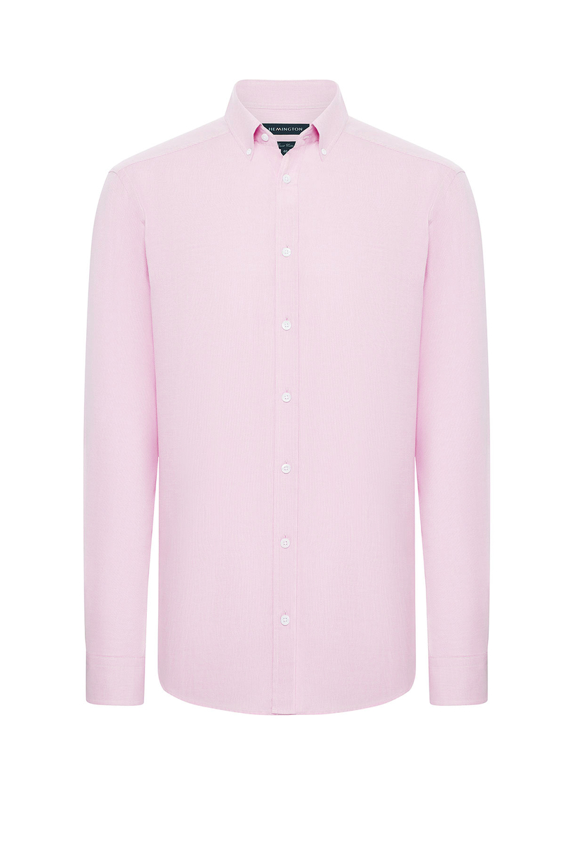 Hemington Saf Pamuk Pembe İnce Oxford Gömlek. 8 Hemington Saf Pamuk Pembe İnce Oxford Gömlek. 8