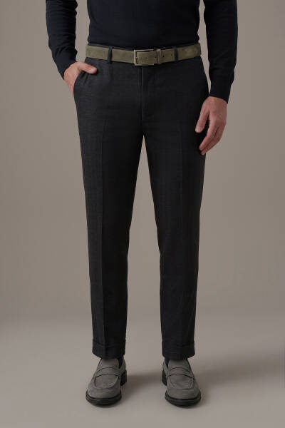Saf Yün Antrasit Chino Jogger Pantolon - Hemington