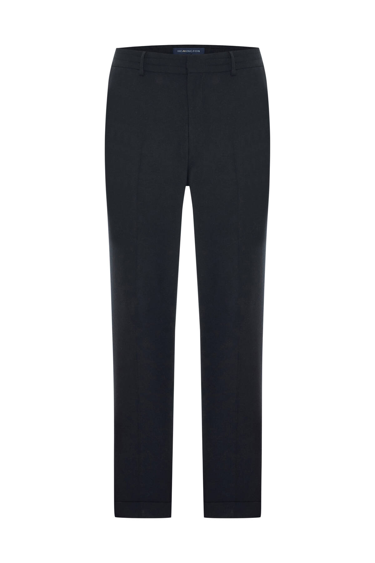Saf Yün Bağcık Detaylı Siyah Chino Jogger Pantolon
