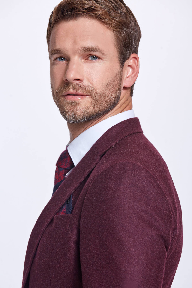 Hemington Saf Yün Bordo Blazer Ceket. 8 Hemington Saf Yün Bordo Blazer Ceket. 8