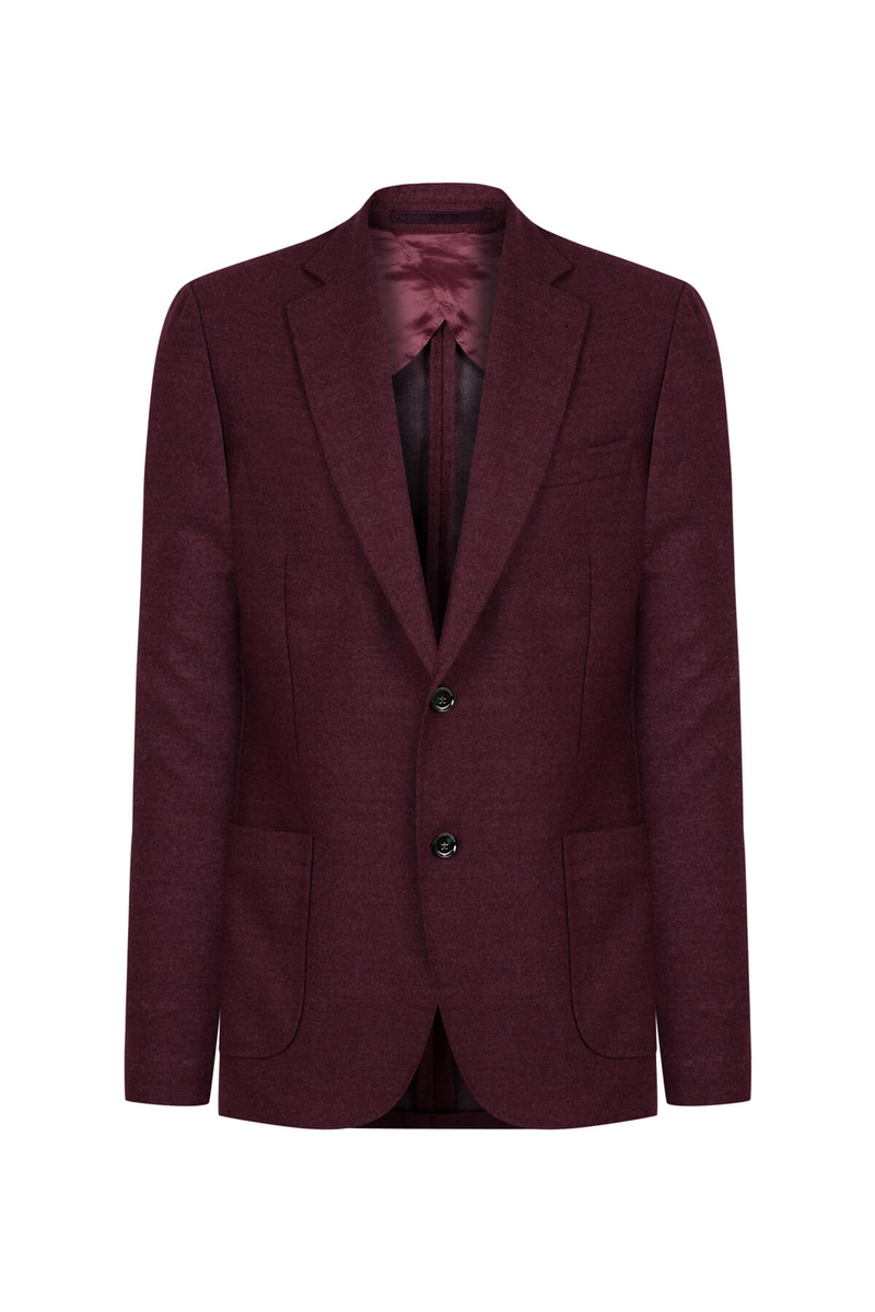 Hemington Saf Yün Bordo Blazer Ceket. 9