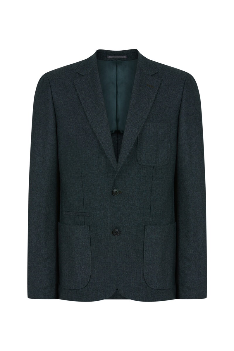 Hemington Saf Yün Koyu Yeşil Blazer Ceket. 7