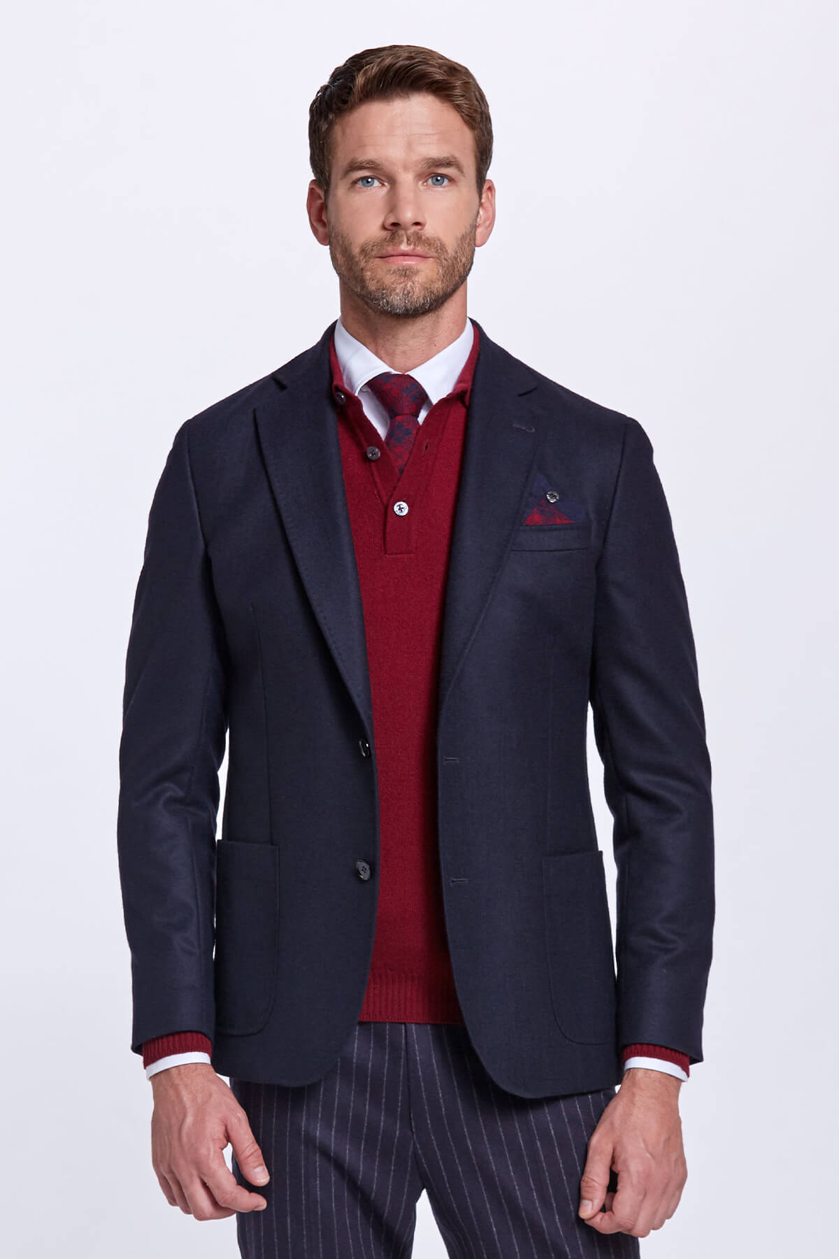 Saf Yün Lacivet Blazer Ceket
