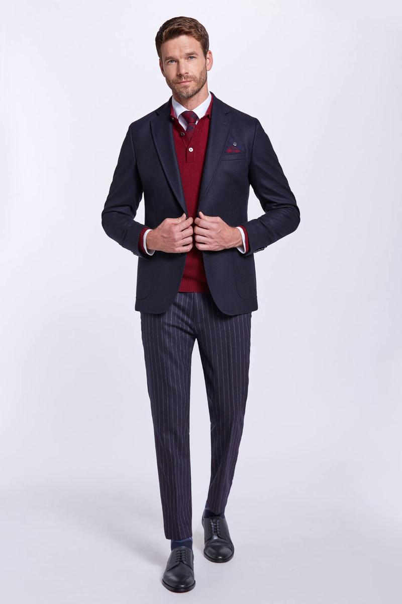 Hemington Saf Yün Lacivet Blazer Ceket. 2 Hemington Saf Yün Lacivet Blazer Ceket. 2