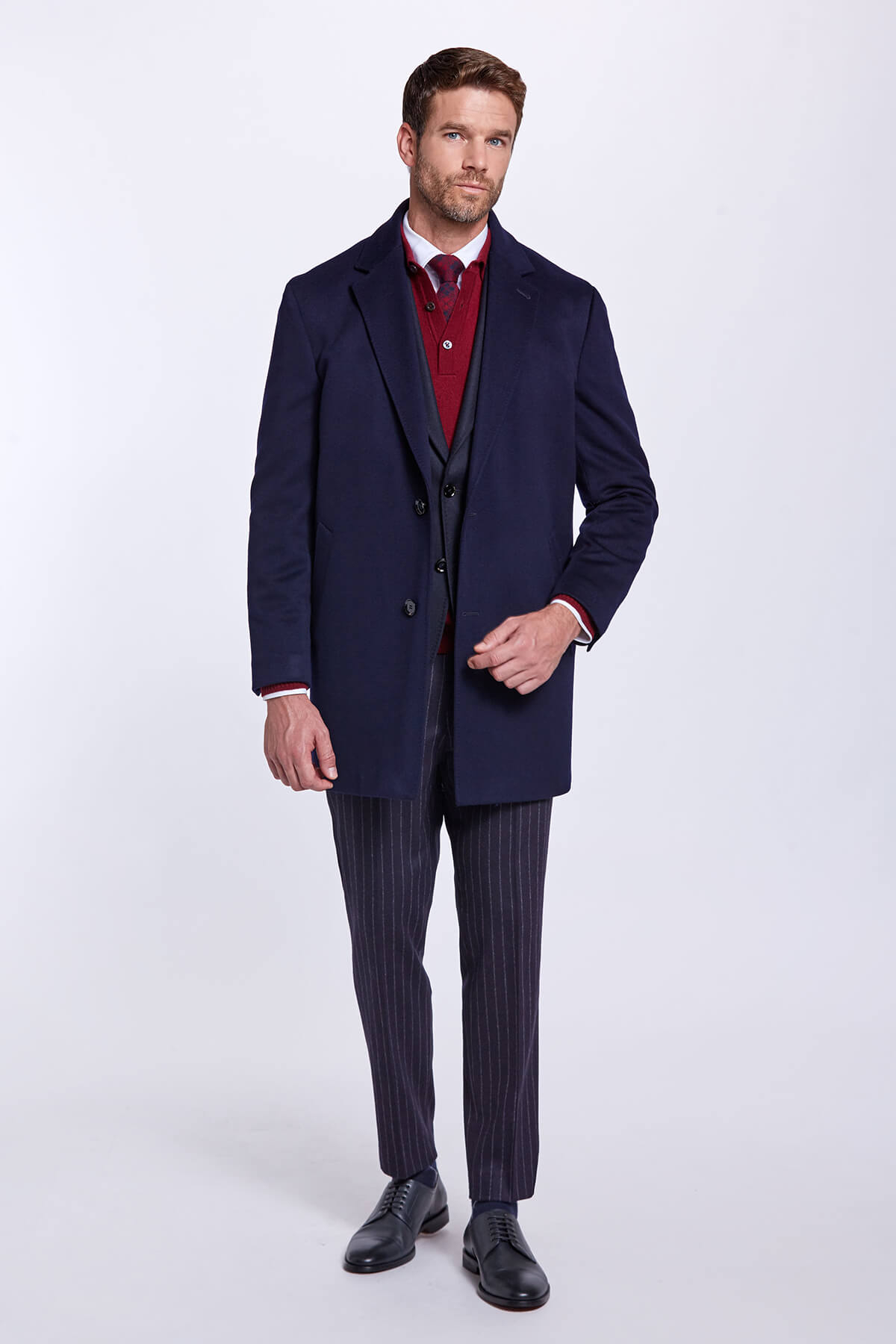 Saf Yün Lacivet Blazer Ceket