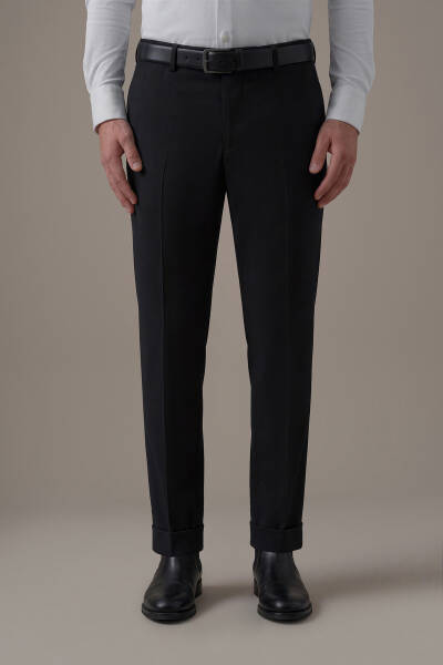 Saf Yün Siyah Chino Jogger Pantolon - Hemington