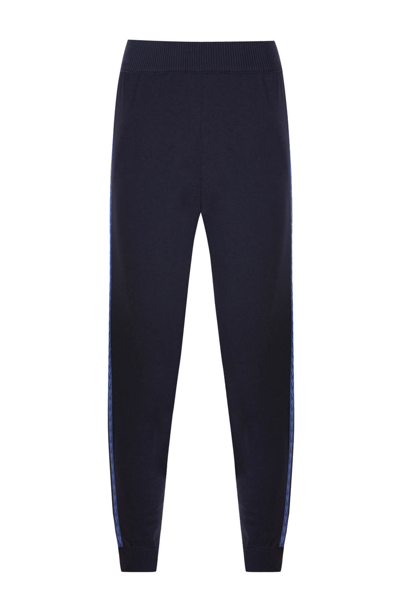 Hemington Şerit Detaylı Lacivert Merino Yün Triko Pantolon. 9 Hemington Şerit Detaylı Lacivert Merino Yün Triko Pantolon. 9