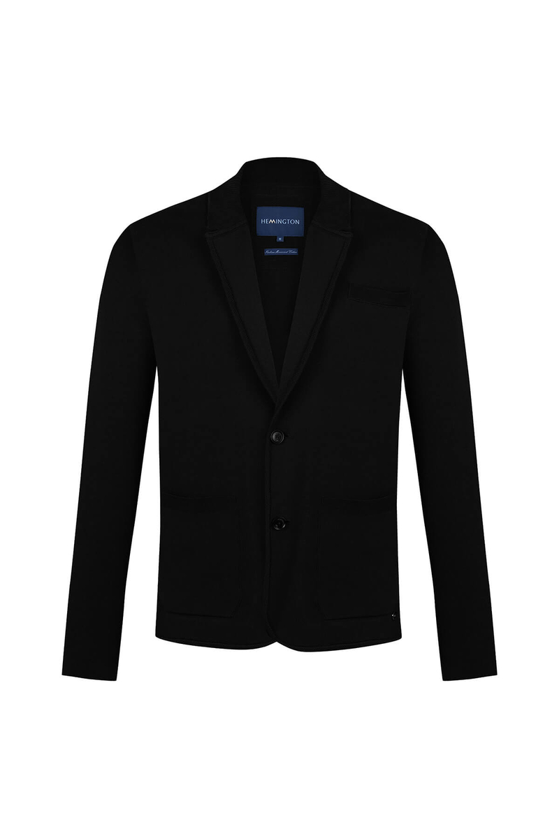 Hemington Siyah Giza Pamuk Triko Blazer Ceket. 8