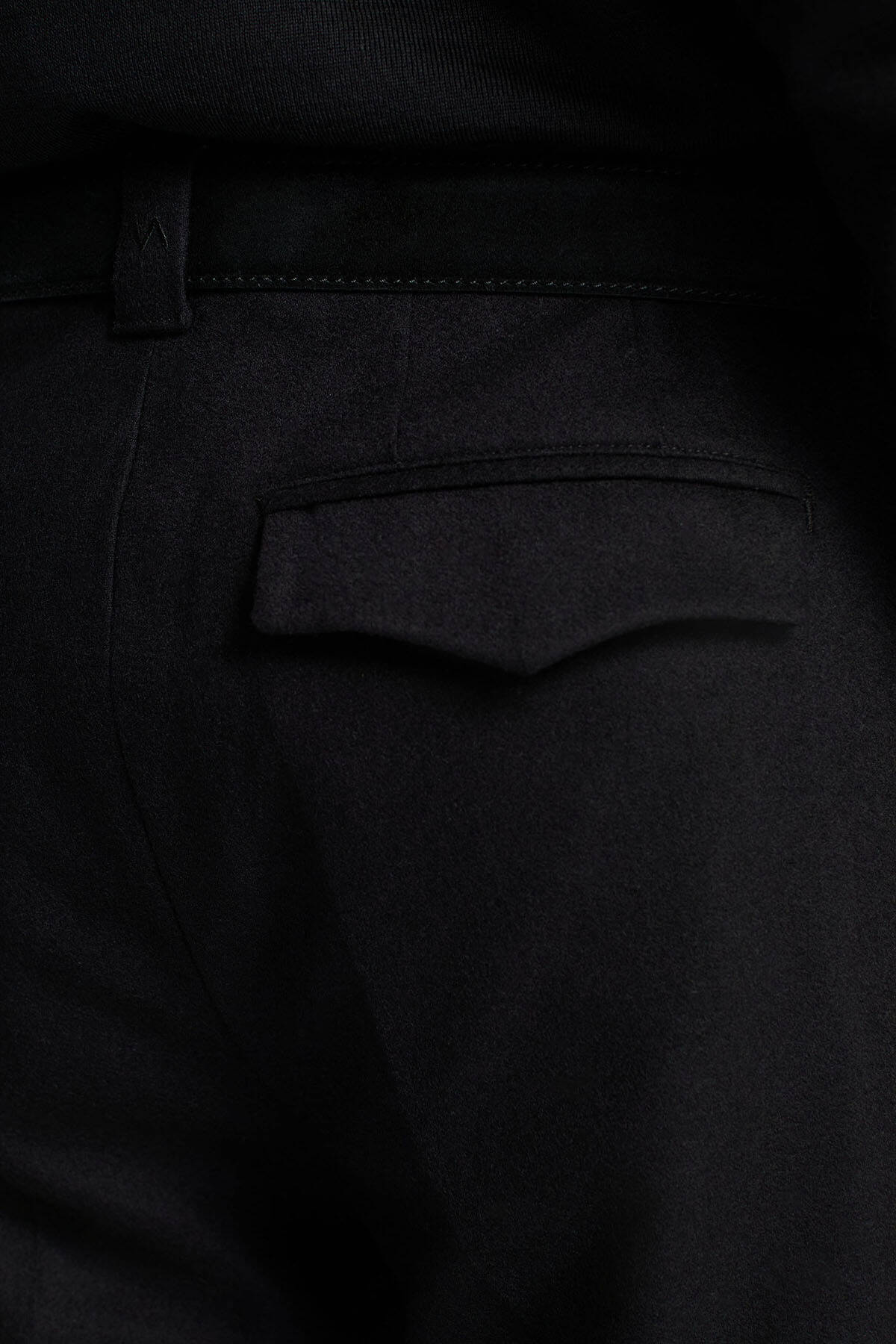 Kaşmir Yün Siyah Flanel Pantolon