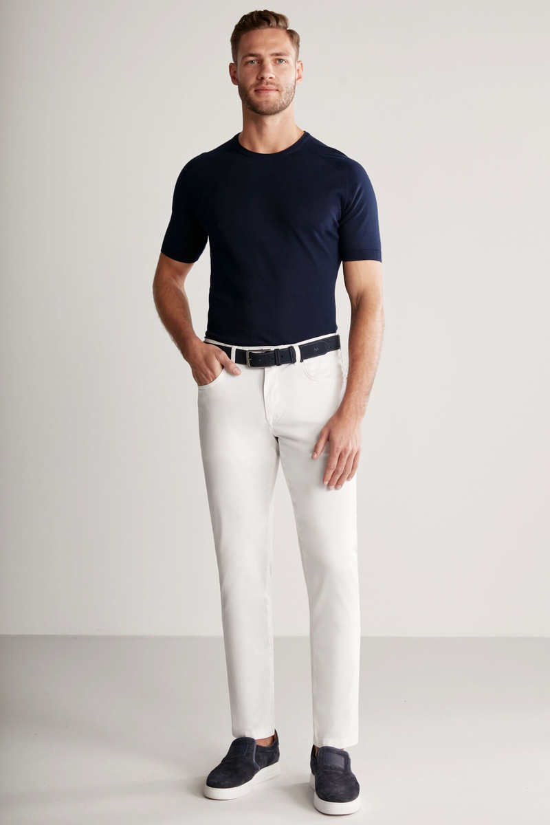 Hemington Slim Fit 5 Cep Beyaz Chino Pantolon. 2