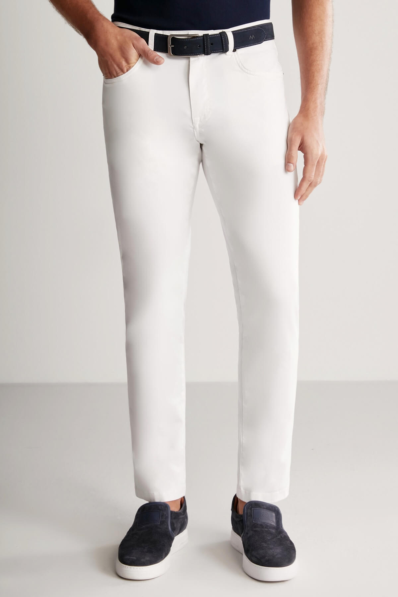 Hemington Slim Fit 5 Cep Beyaz Chino Pantolon. 1