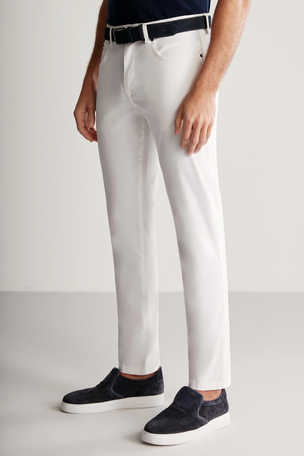 Slim Fit 5 Cep Beyaz Chino Pantolon