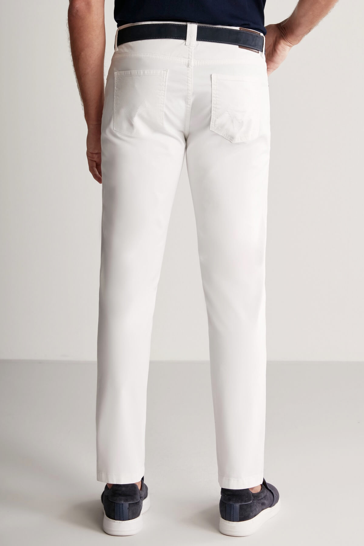 Slim Fit 5 Cep Beyaz Chino Pantolon
