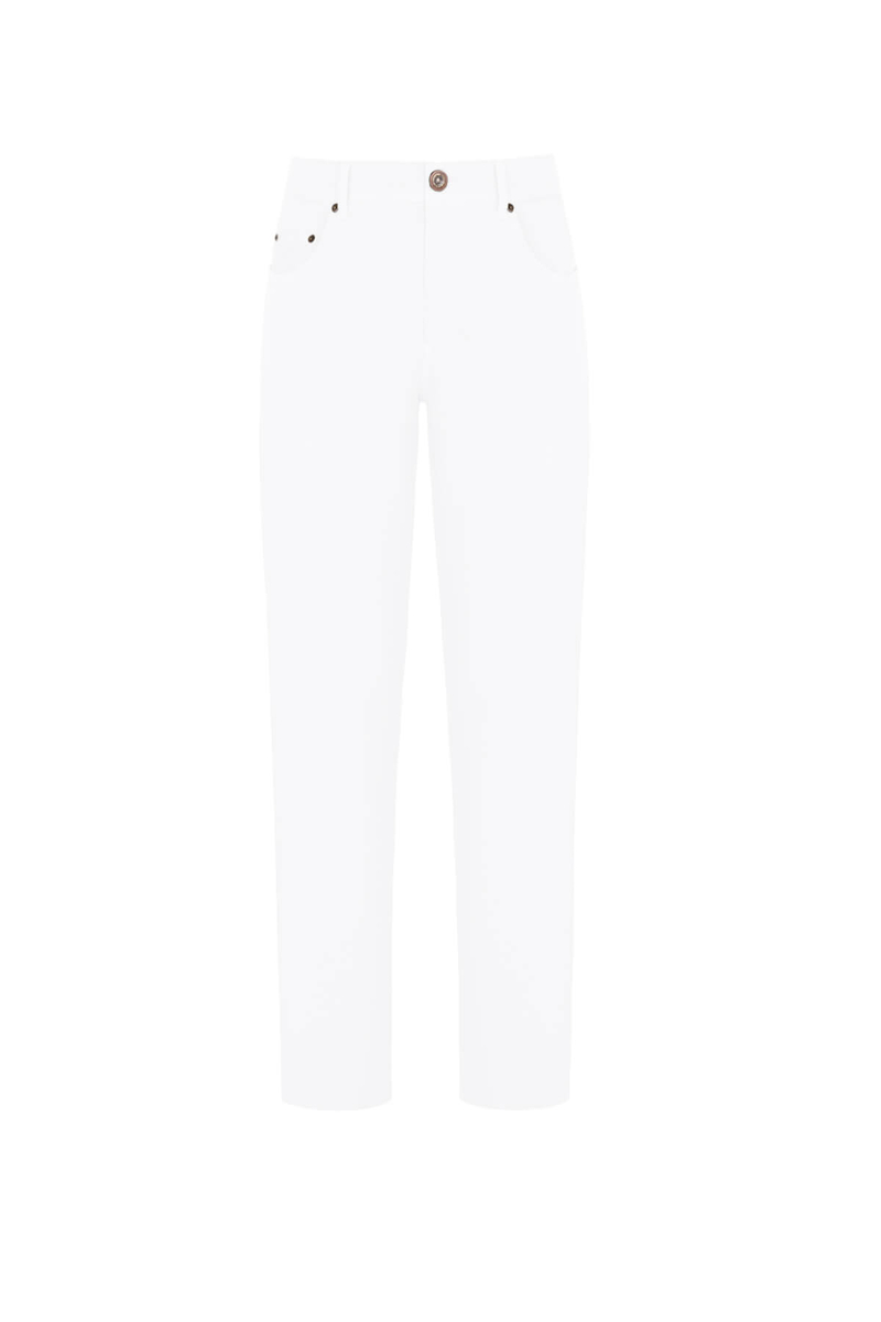 Hemington Slim Fit 5 Cep Beyaz Chino Pantolon. 8